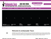 Tablet Screenshot of ambassadortours.com